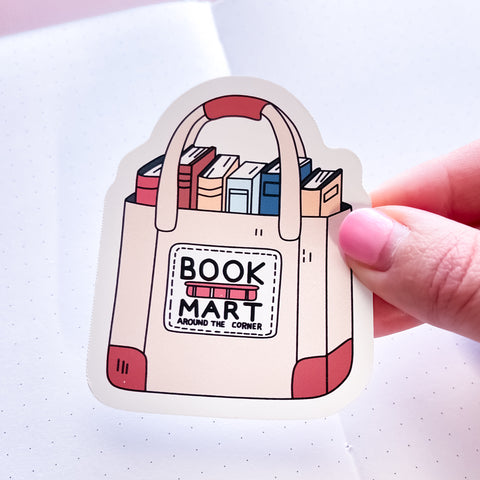 Book Mart Bag Vinyl Die Cut Sticker