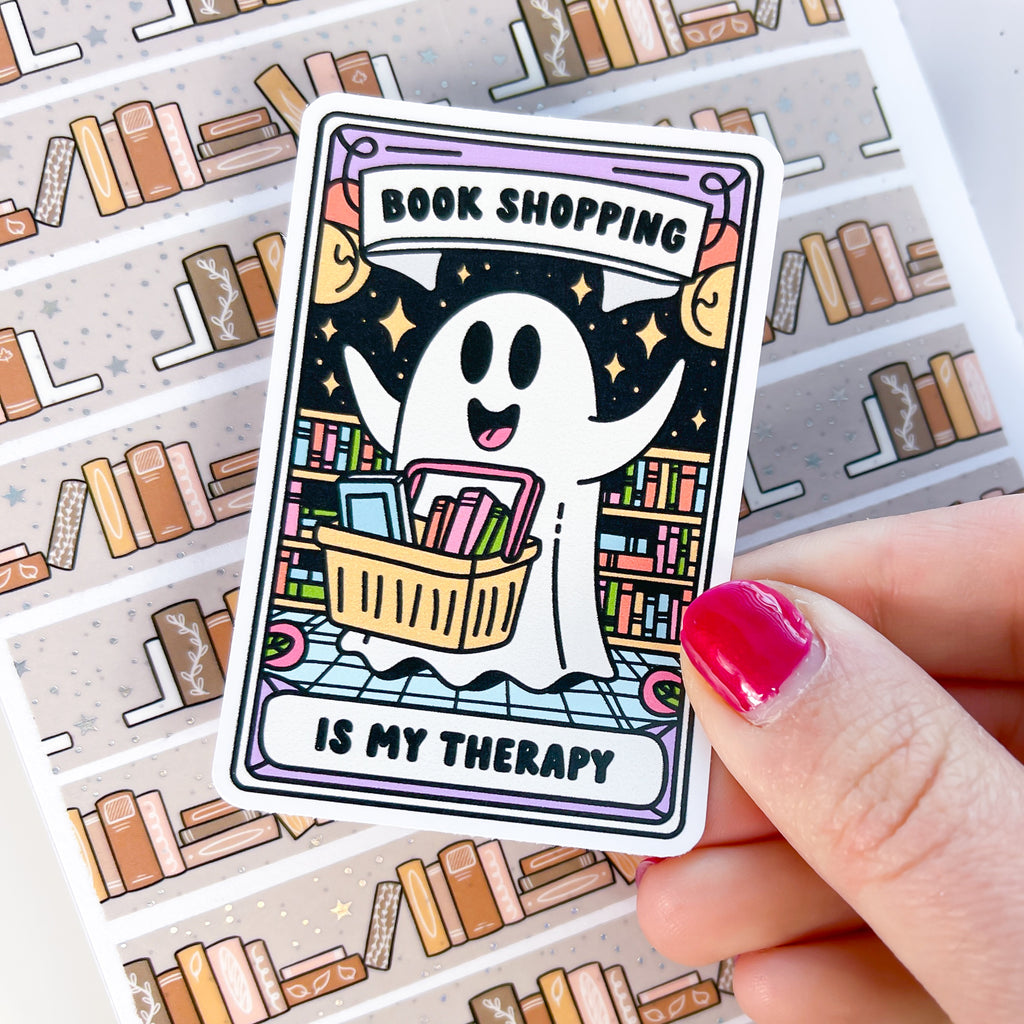 Ghost Book Shopping Vinyl Die Cut Sticker