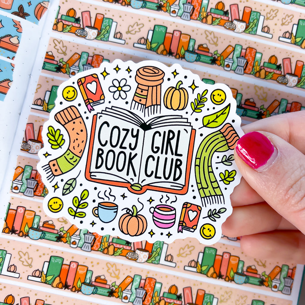 Cozy Girl Book Club Vinyl Die Cut Sticker