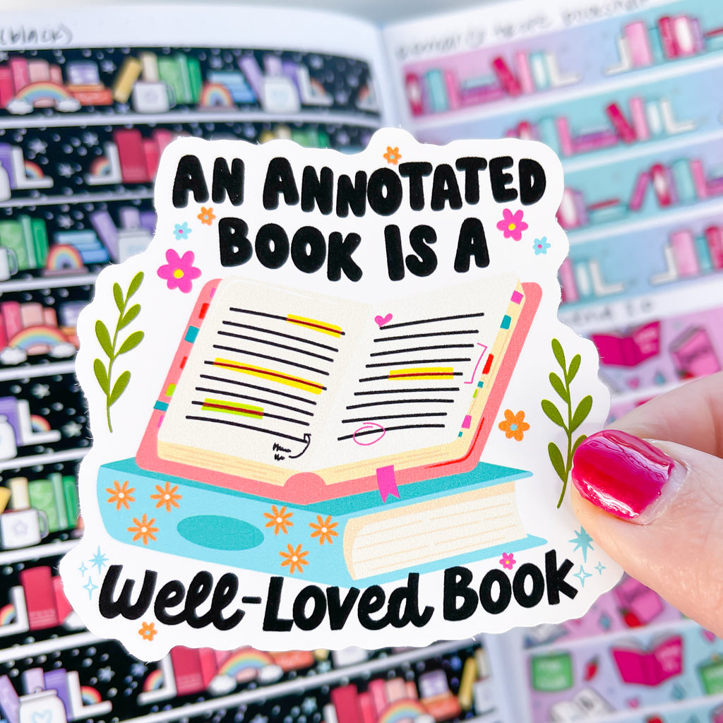 Annotated Loved Books Vinyl Die Cut Sticker