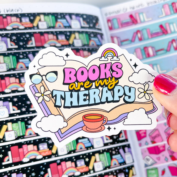 Sweat à Capuche "Books Are My Therapy" - Design Rétro Et Mignon Pour Les Amoureux Des Livres - 7