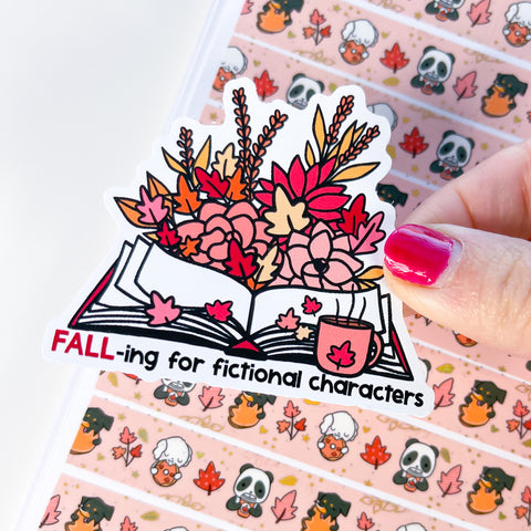 FALL-ing for Book Characters Vinyl Die Cut Sticker