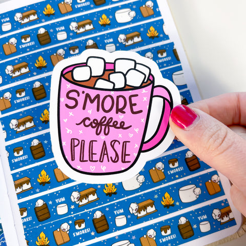 S'more Coffee Mug Vinyl Die Cut Sticker