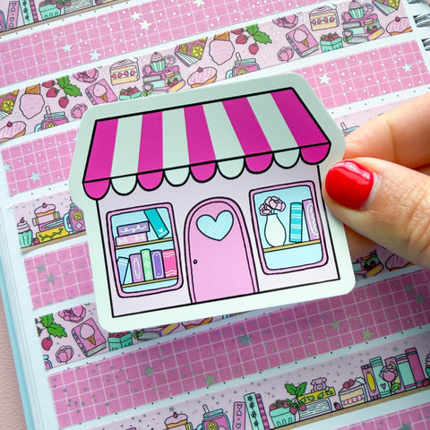 Light Pink Bookshop Vinyl Die Cut Sticker