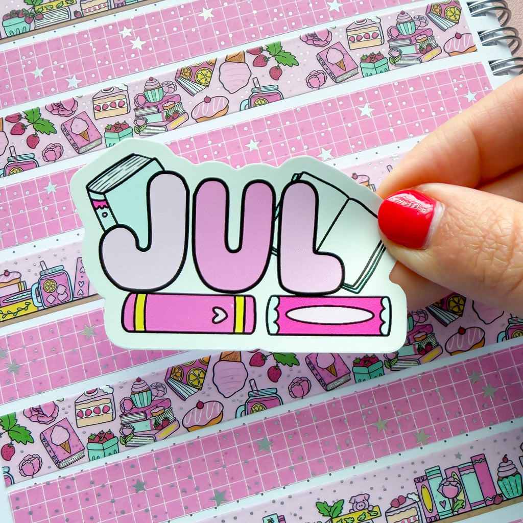 Jul (abbr) Bookish Word Vinyl Die Cut Sticker