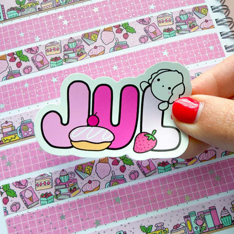Jul (abbr) Bean Word Vinyl Die Cut Sticker