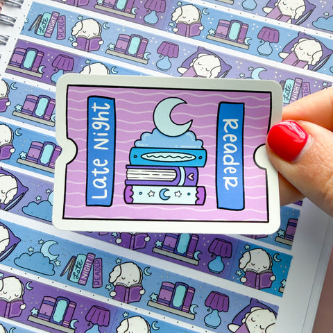 Late Night Reader Ticket Vinyl Die Cut Sticker