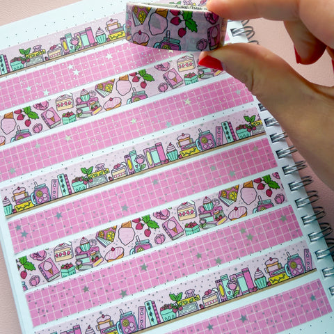 Holo Foil July Doodles Washi Tape (15mm)