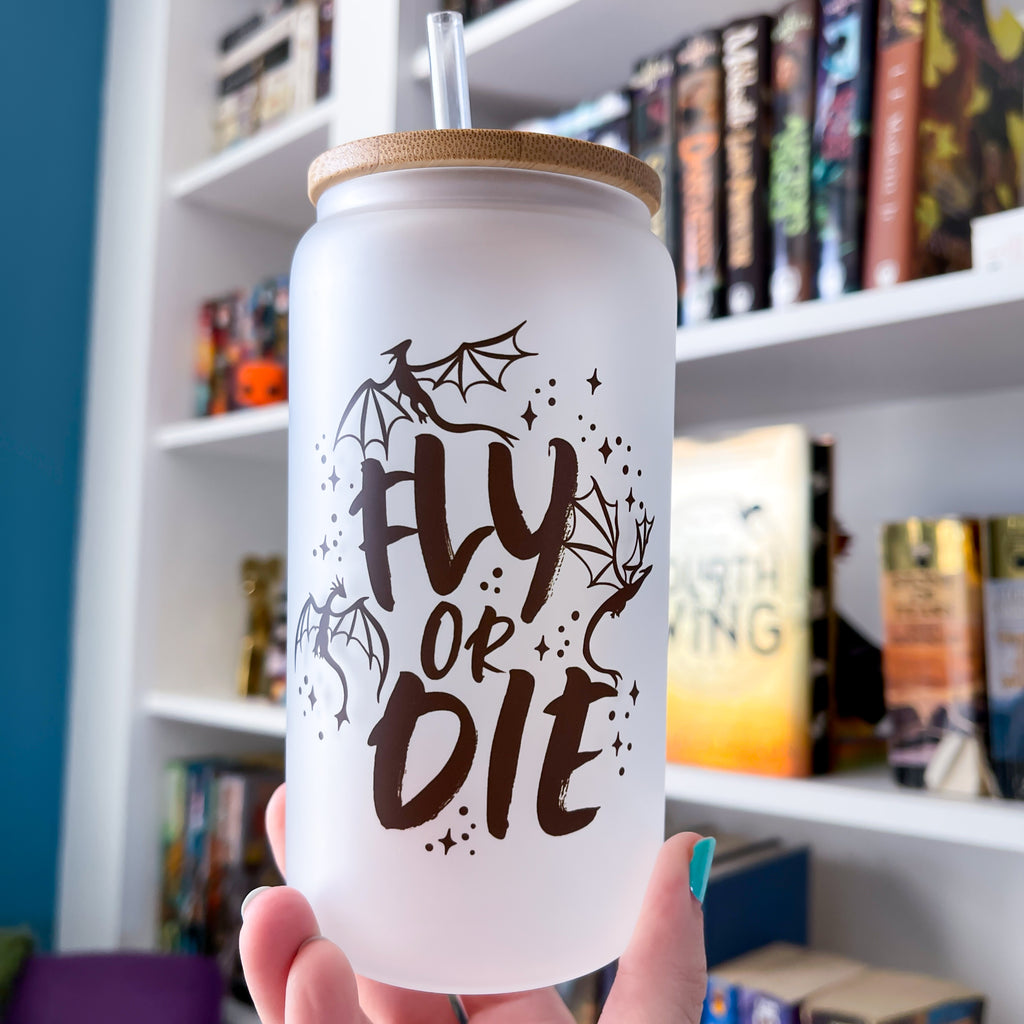 Fly or Die Frosted Can Glass | Fourth Wing Officially Licensed