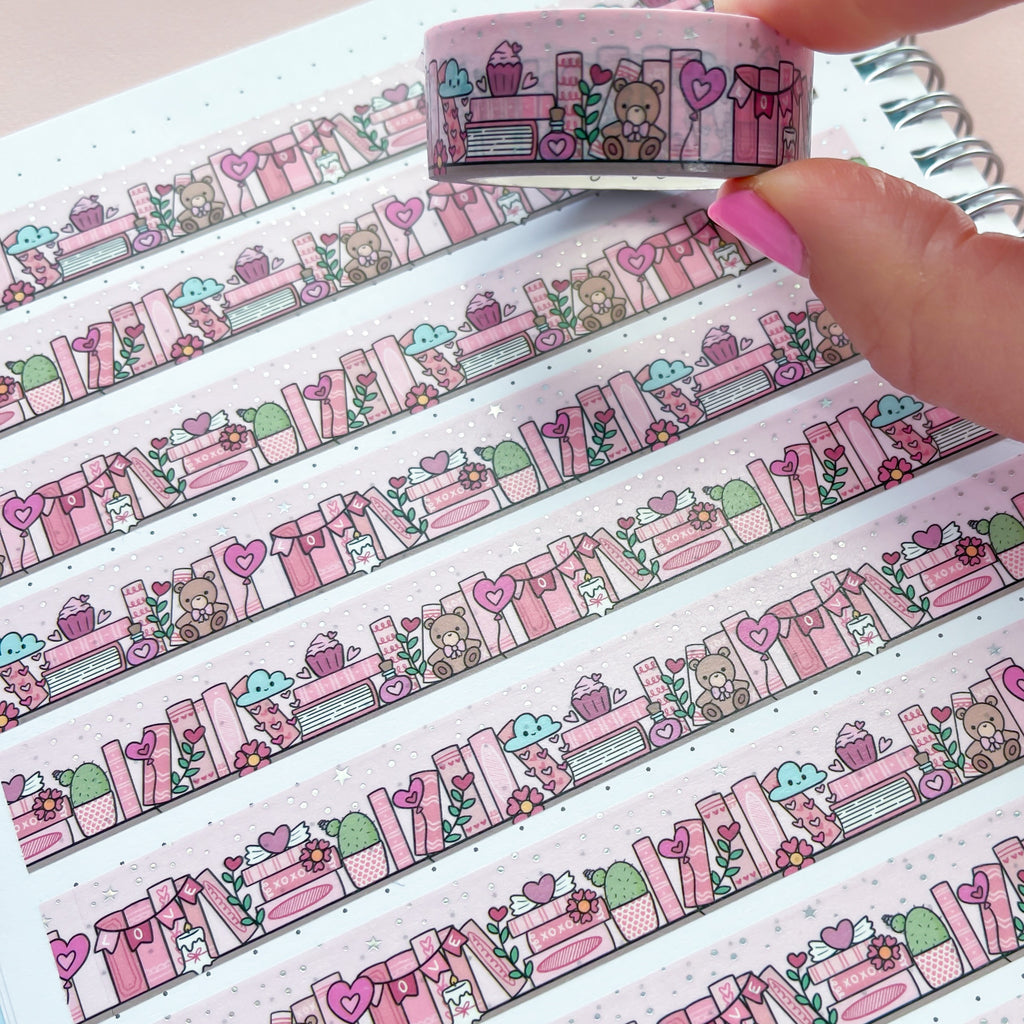 Holo Foil Love Day Bookshelf Washi Tape (15mm)