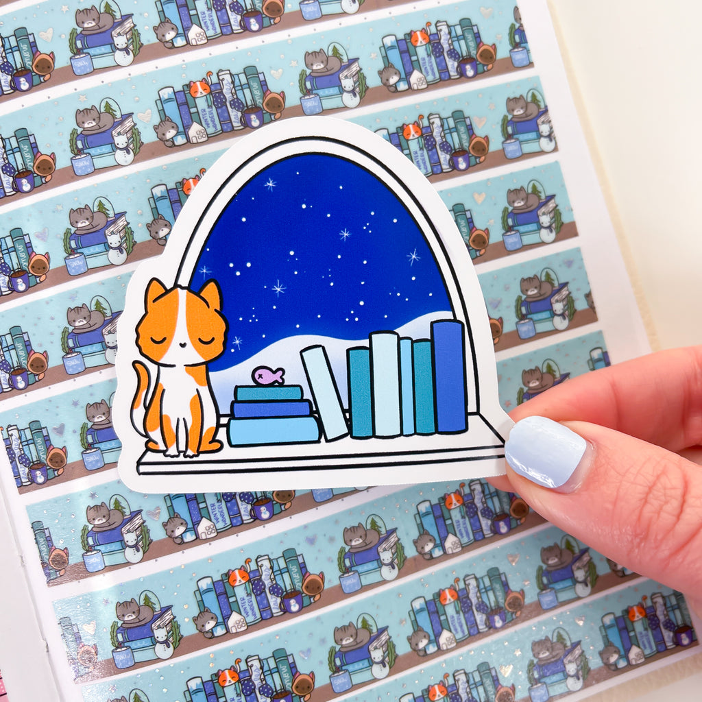 Snowy Winter Window Vinyl Die Cut Sticker