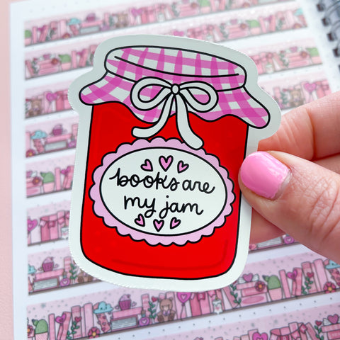 Books Are My Jam Vinyl Die Cut Sticker