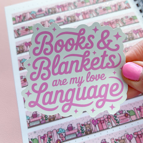 Books & Blankets Vinyl Die Cut Sticker