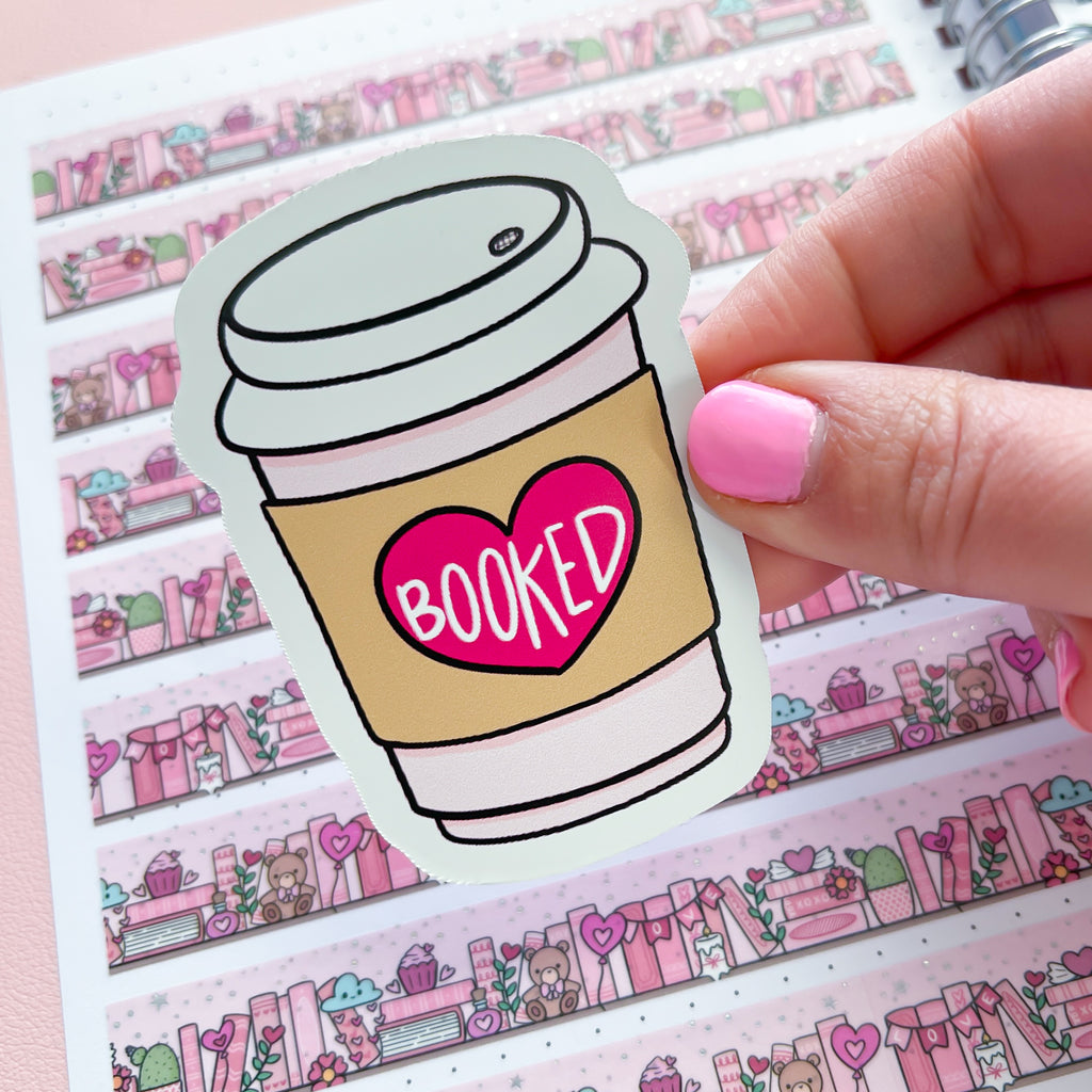 Booked Coffee Vinyl Die Cut Sticker