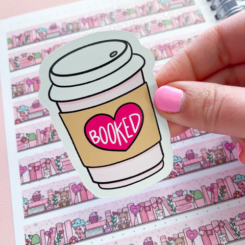 Booked Coffee Vinyl Die Cut Sticker