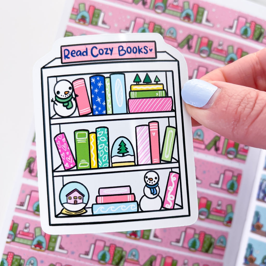 Read Cozy Books Bookcase Vinyl Die Cut Sticker