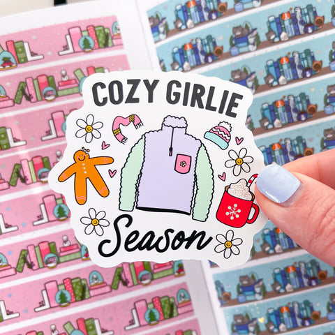 Winter Girlie Season Vinyl Die Cut Sticker