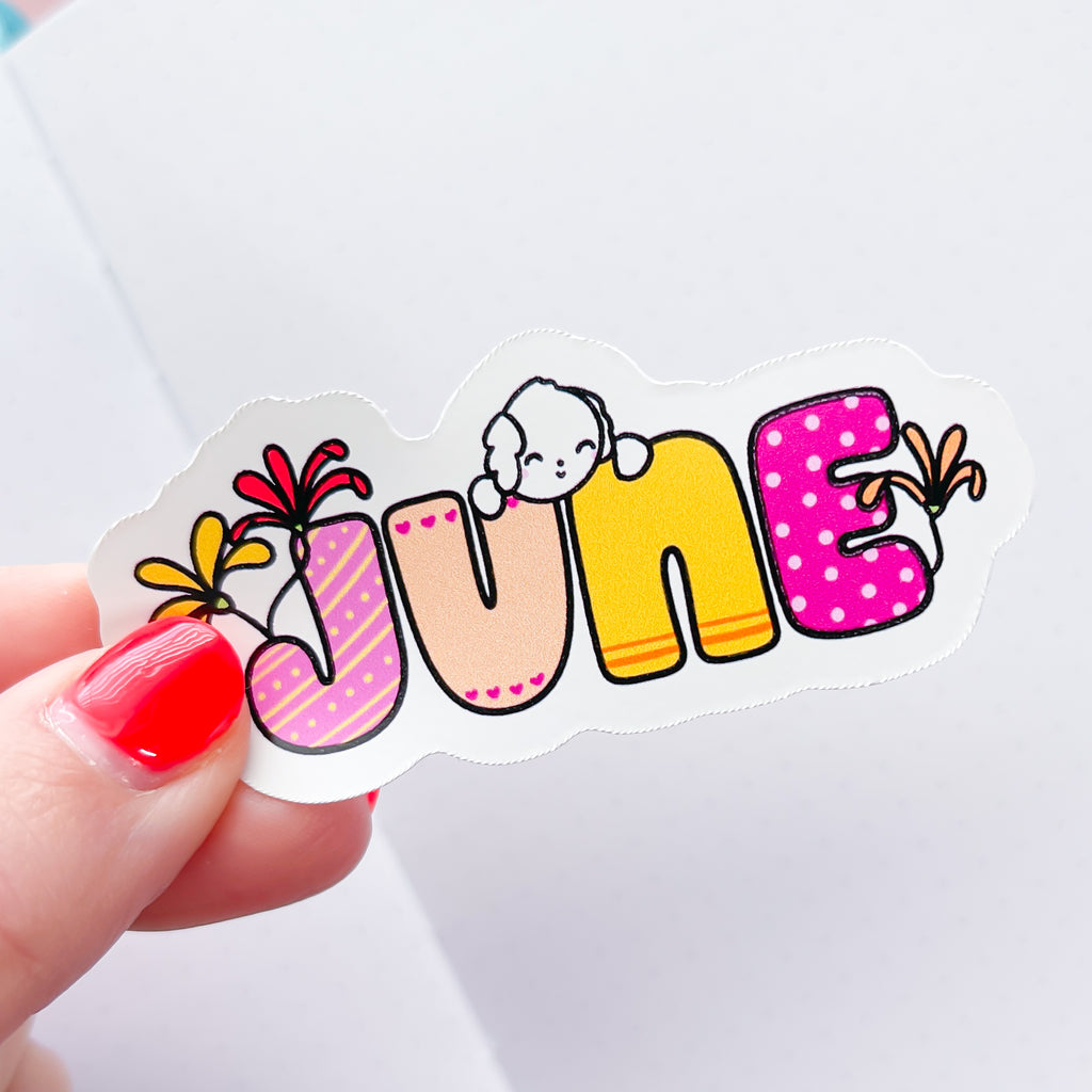 June Floral Vinyl Die Cut Sticker