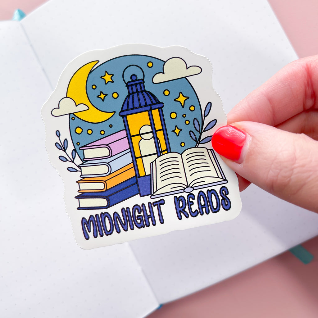 Midnight Lamp Reads Vinyl Die Cut Sticker