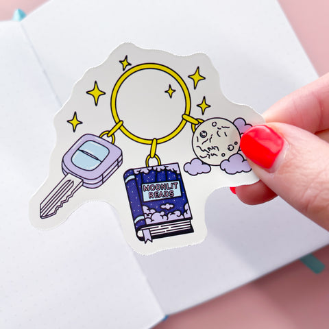 Moonlit Reader Keys Vinyl Die Cut Sticker