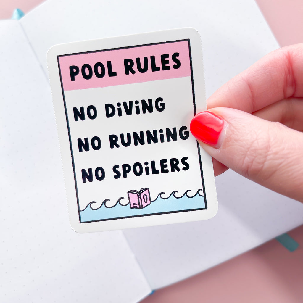 Pool Rules Bookish Vinyl Die Cut Sticker