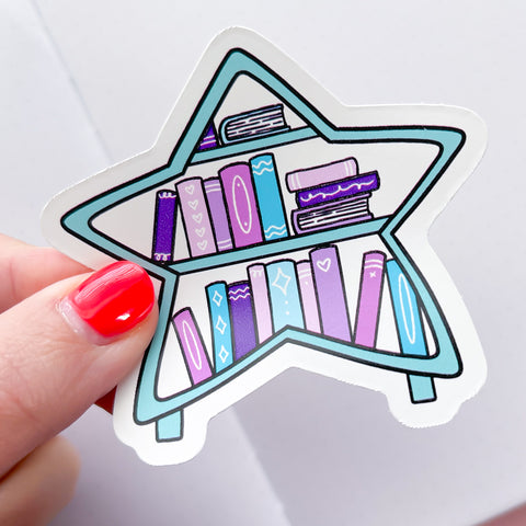 Star Bookcase Vinyl Die Cut Sticker