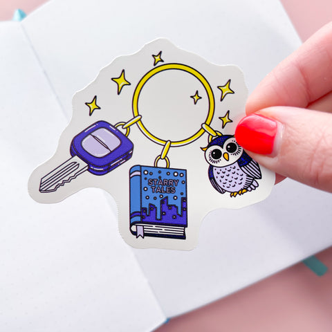 Starry Reader Keys Vinyl Die Cut Sticker