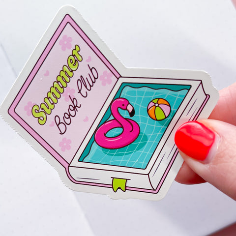 Pool Book Club Summer Vinyl Die Cut Sticker