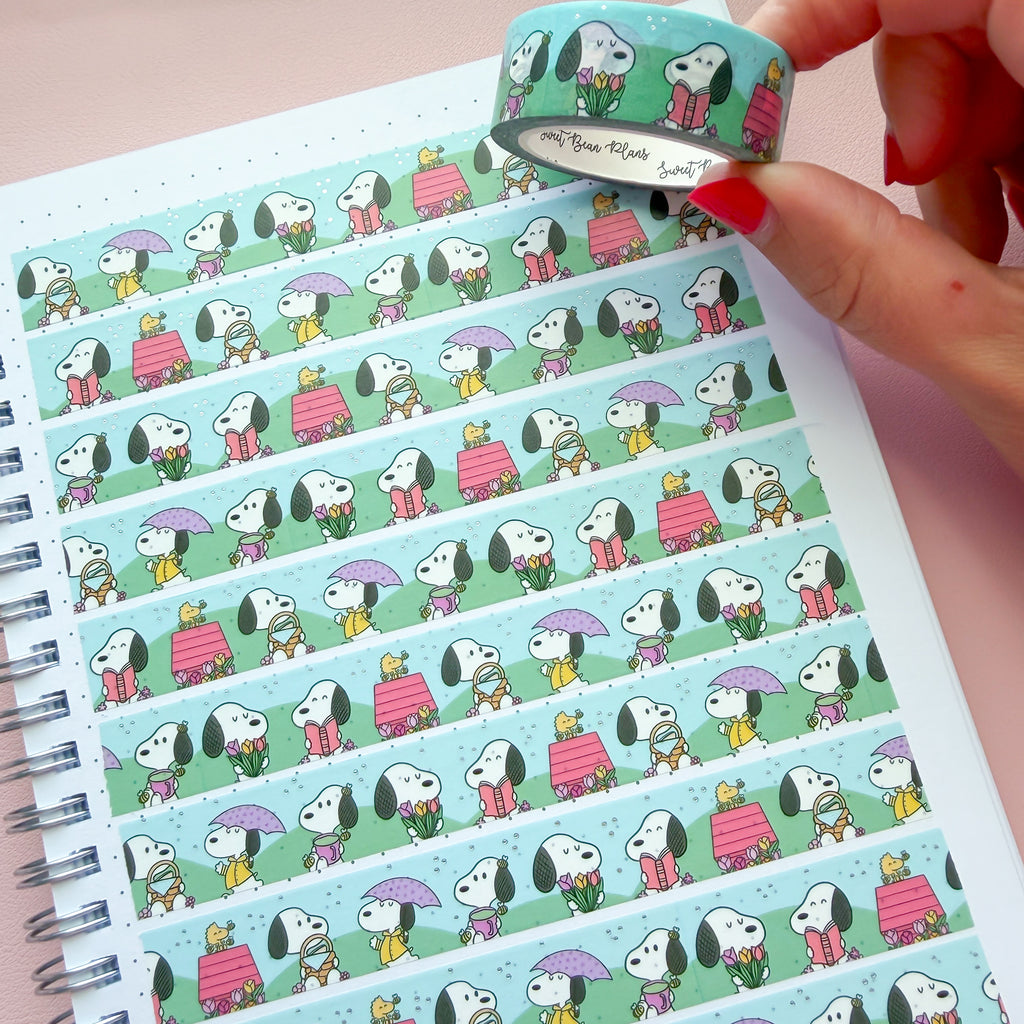 *LIMIT 2 PER PERSON* Holo Foil Spring Puppy Washi Tape (15mm)