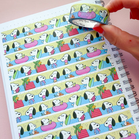 *LIMIT 2 PER PERSON* Holo Foil Summer Puppy Washi Tape (15mm)