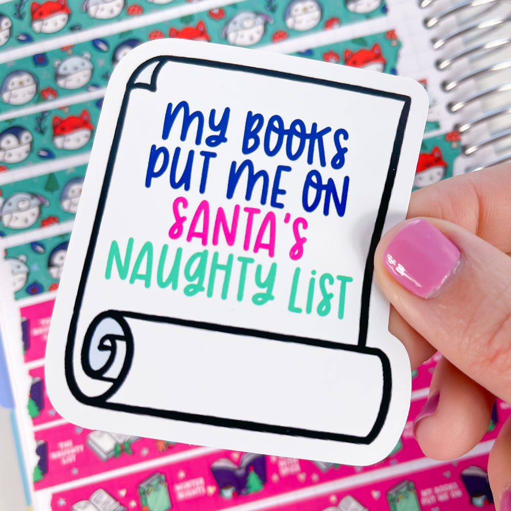 Santa's Naughty List Bookish Vinyl Die Cut Sticker