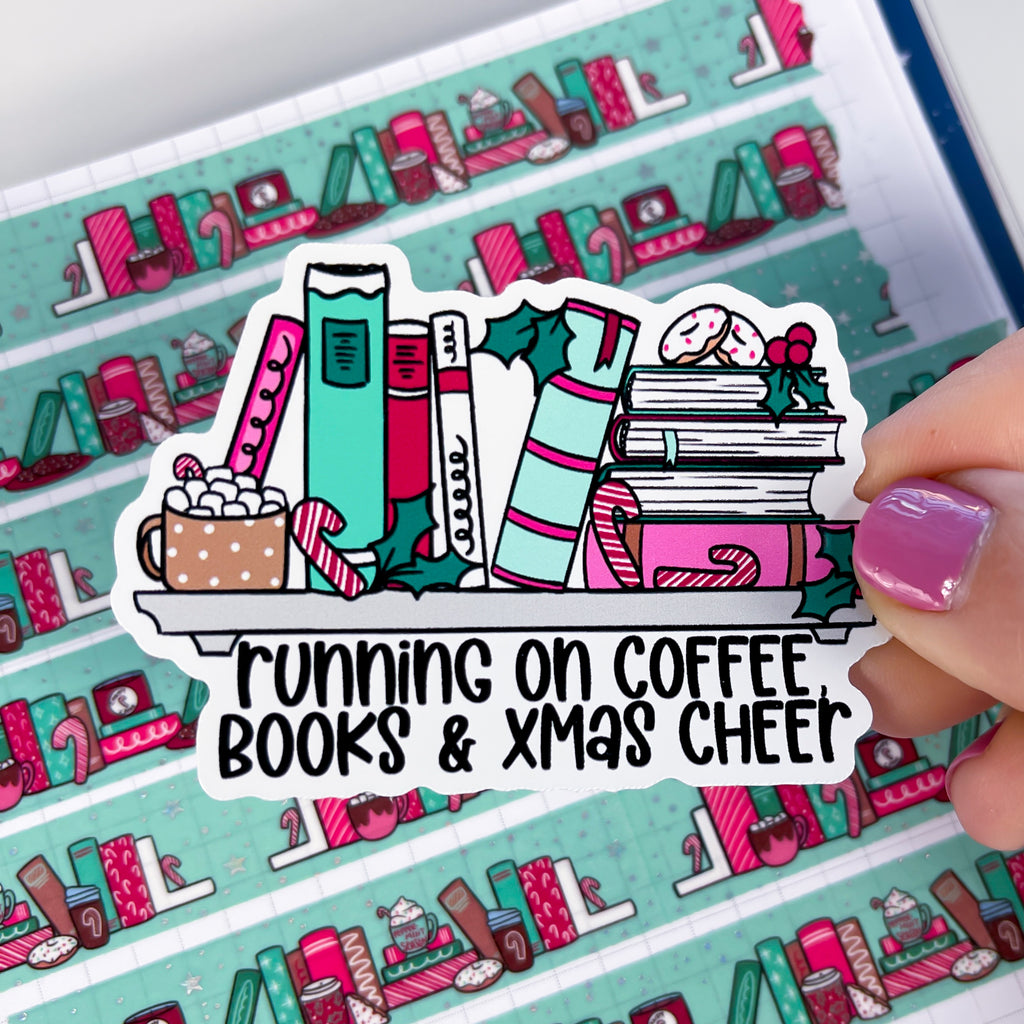 Running On Books + Cheer Vinyl Die Cut Sticker