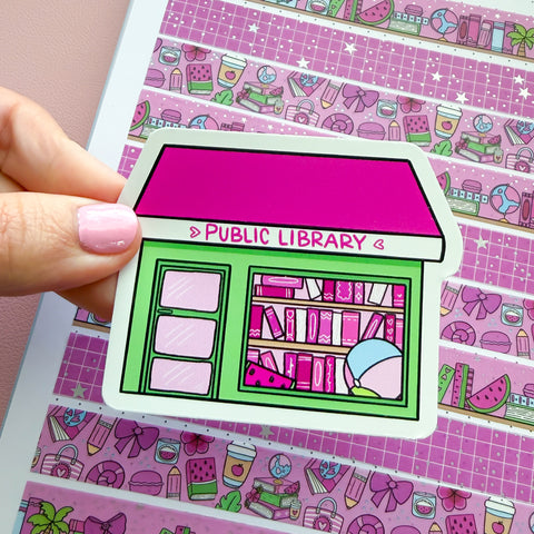 Watermelon Library Vinyl Die Cut Sticker