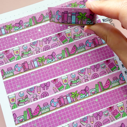 Holo Foil August 2026 Bookshelf Washi Tape (15mm)