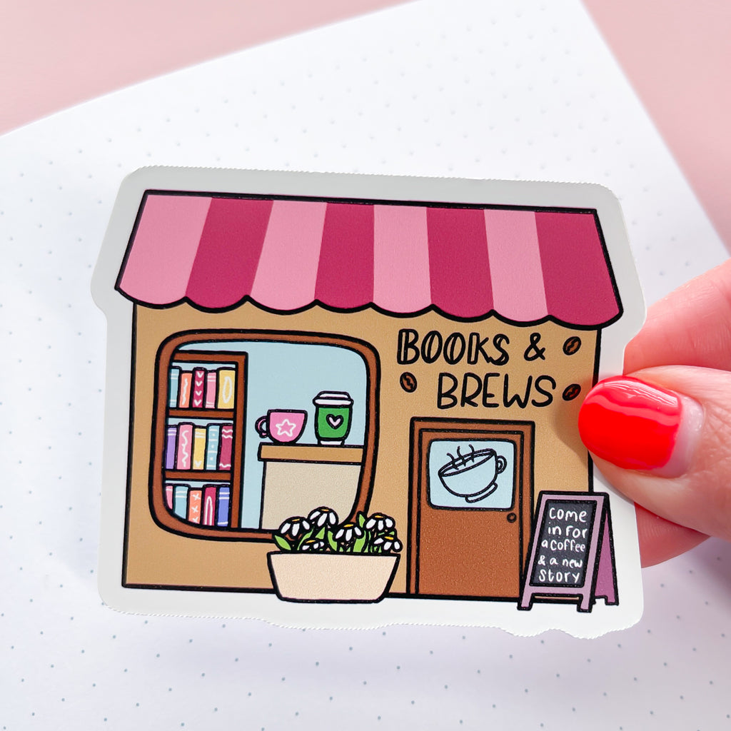 Coffee Bookshop Vinyl Die Cut Sticker
