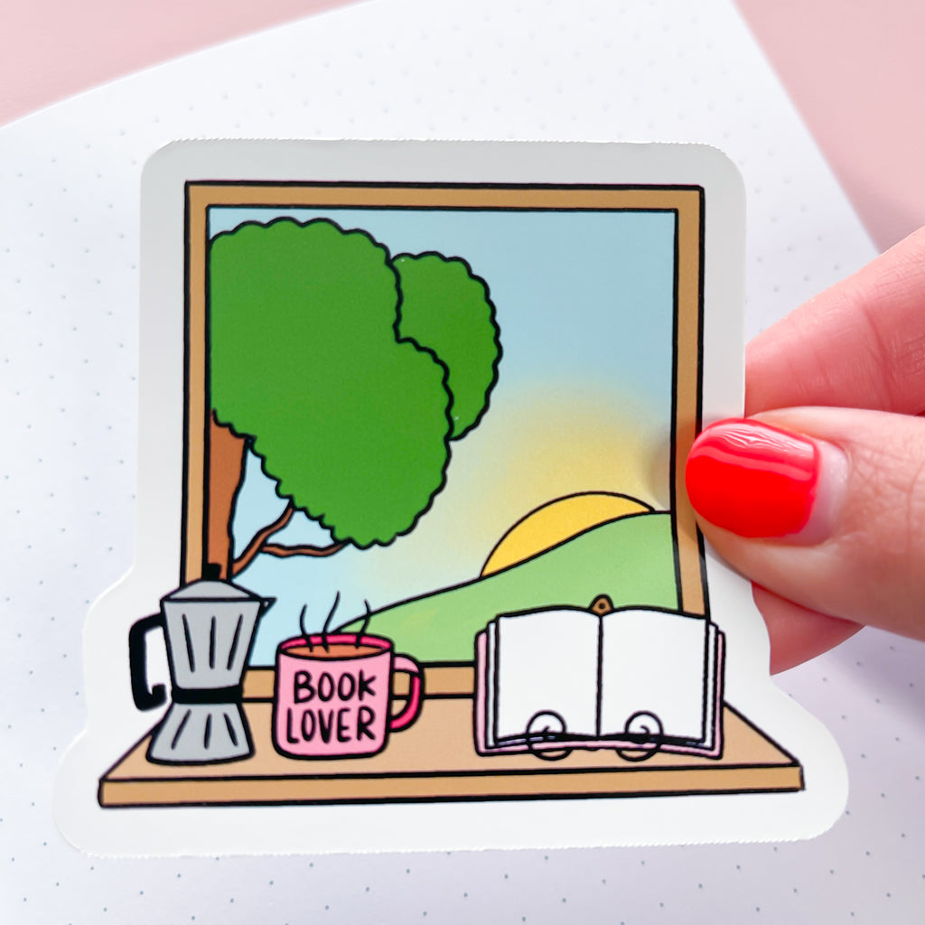 Morning Coffee Window Vinyl Die Cut Sticker