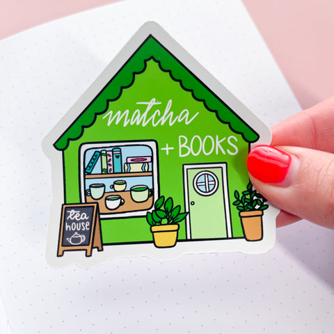 Matcha Bookshop Vinyl Die Cut Sticker