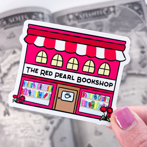 Red Pearl Bookshop Vinyl Die Cut Sticker | JLA Officially Licensed