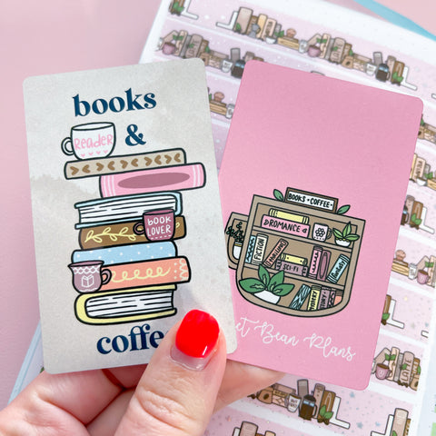 Books & Coffee Washi Card