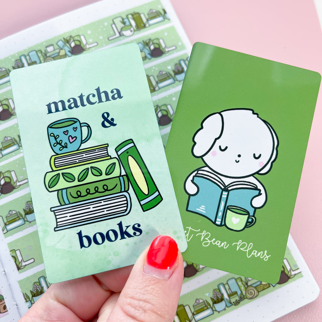 Matcha & Books Washi Card