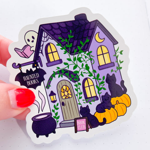 Haunted Bookshop Vinyl Die Cut Sticker