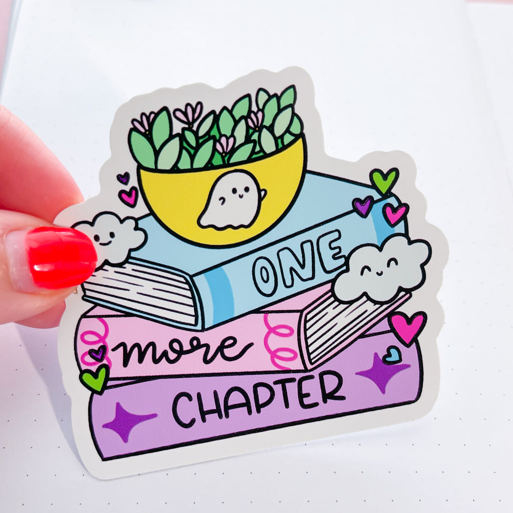 Pastel Rainbow Book Stack Vinyl Die Cut Sticker