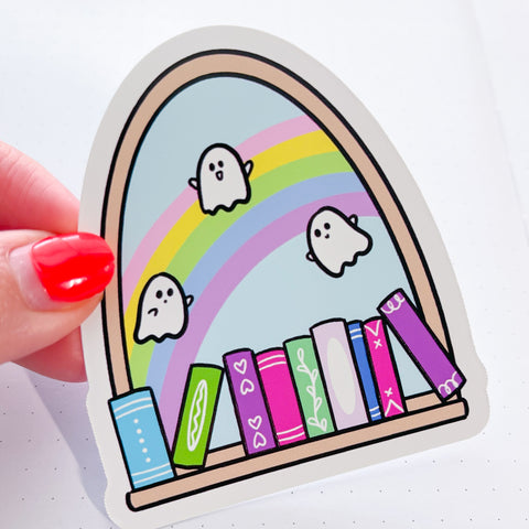 Rainbow Ghost Window Vinyl Die Cut Sticker