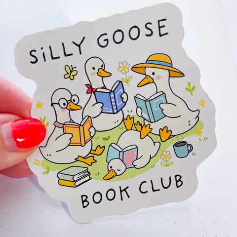 Silly Goose Book Club Vinyl Die Cut Sticker