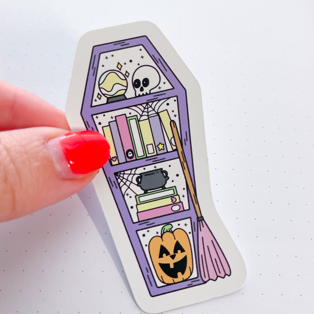 Coffin Bookshelves Vinyl Die Cut Sticker