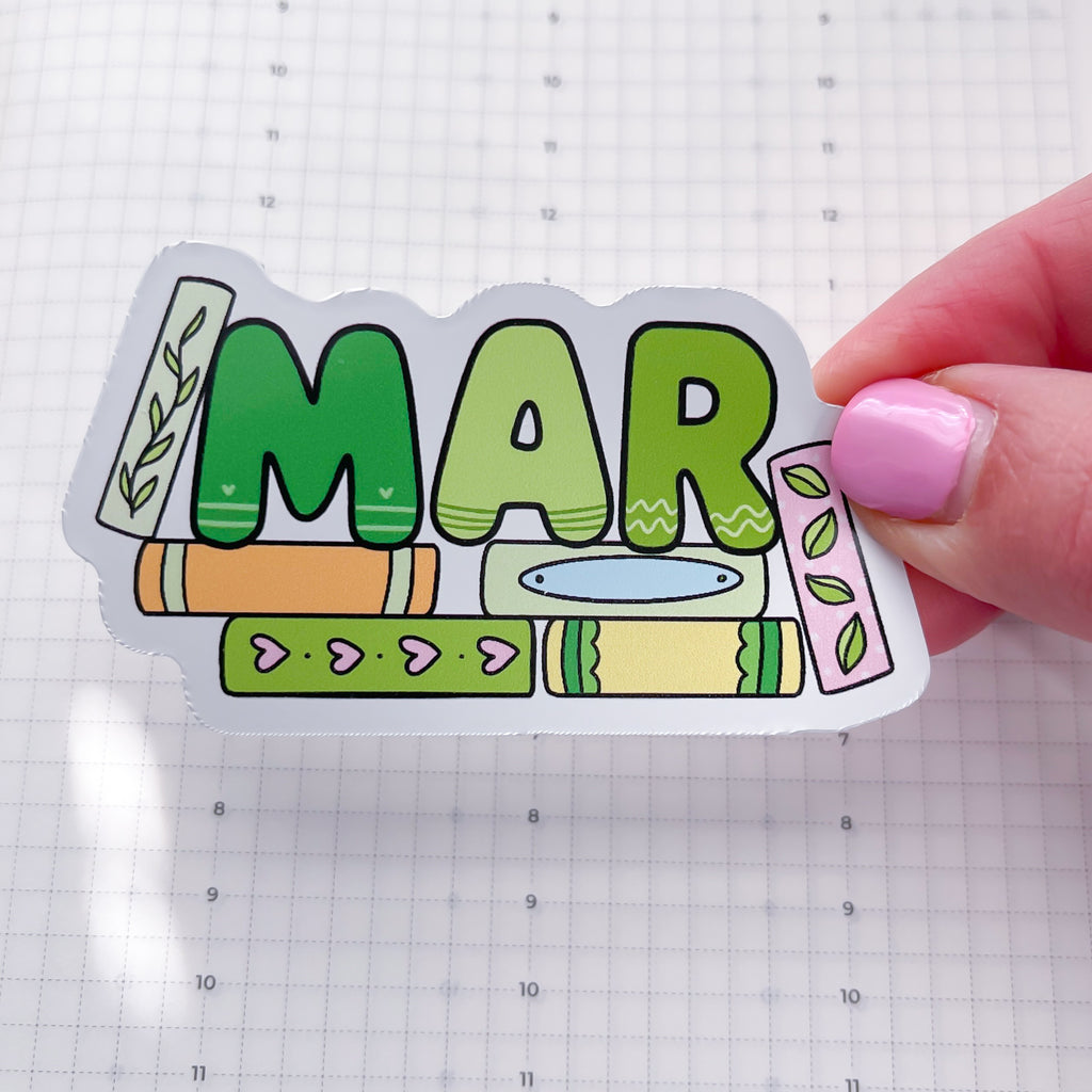 Mar (abbr) Bookish Word Vinyl Die Cut Sticker