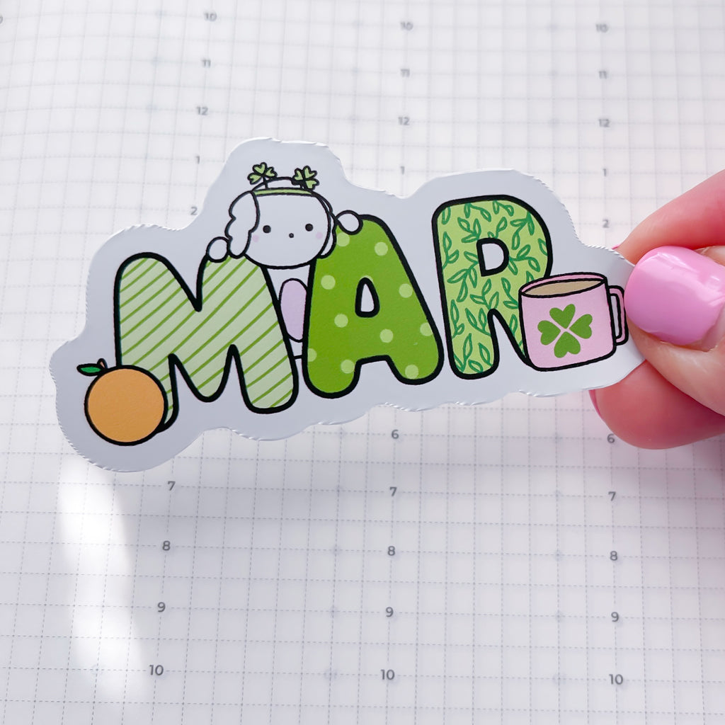 Mar (abbr) Bean Word Vinyl Die Cut Sticker