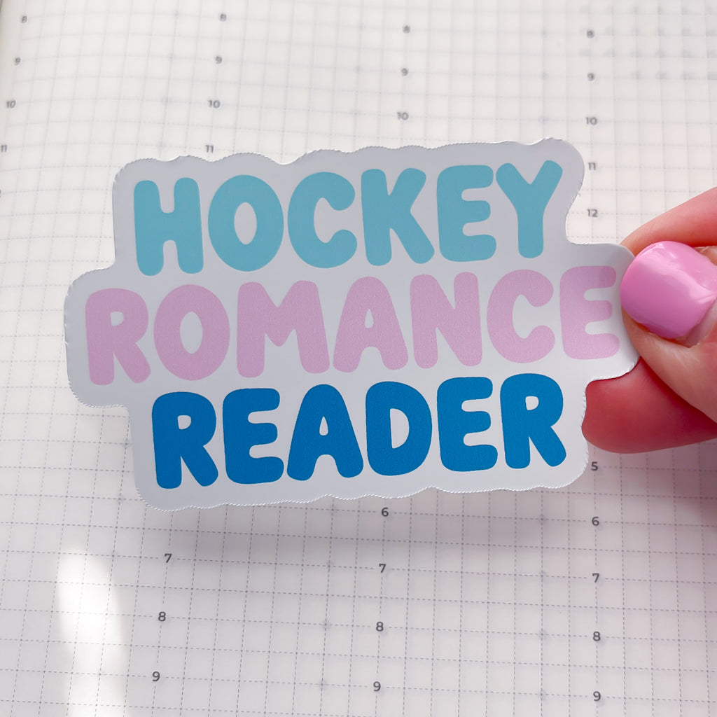 Hockey Romance Reader Typo Vinyl Die Cut Sticker