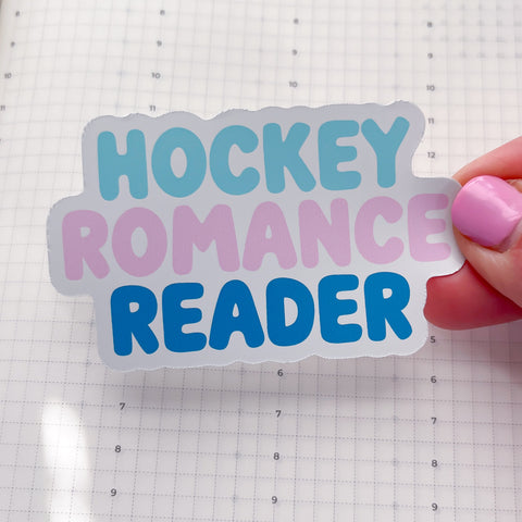 Hockey Romance Reader Typo Vinyl Die Cut Sticker