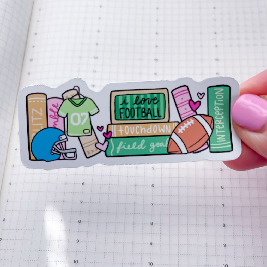 Football Bookshelf Vinyl Die Cut Sticker